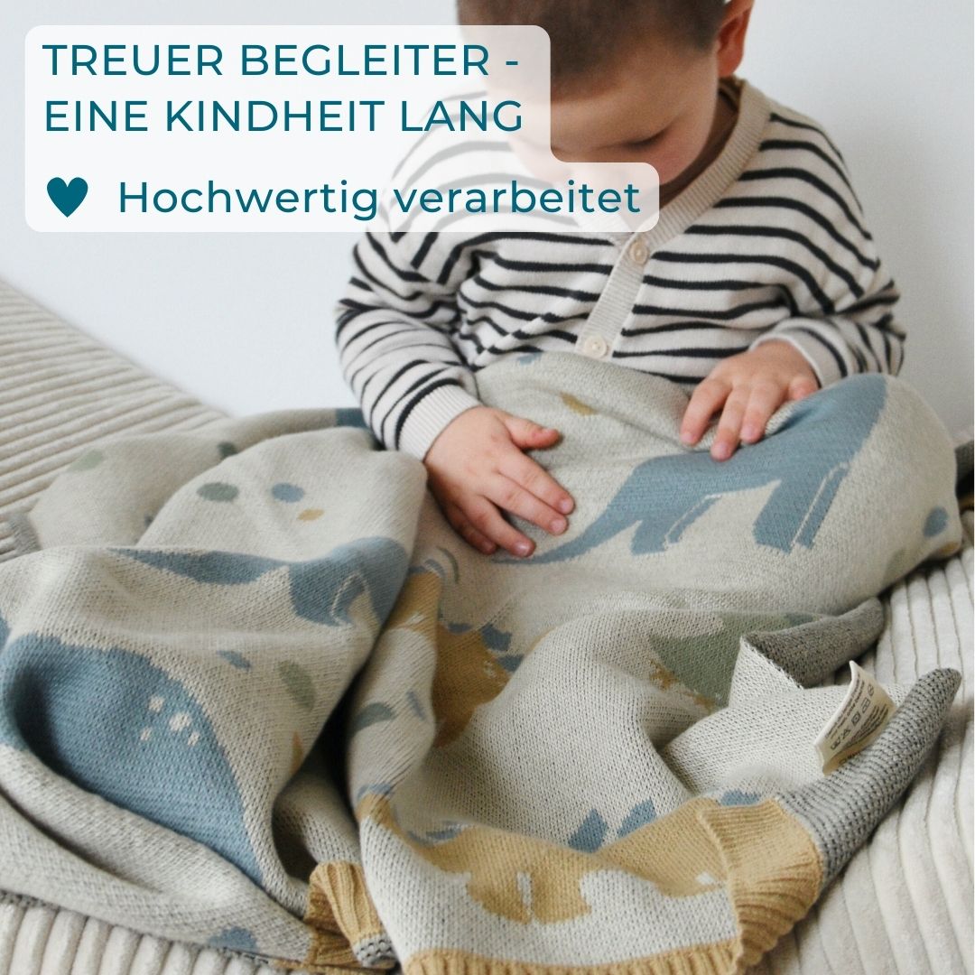 Bio Babydecke 80x100 cm – Dinos Dinosaurier